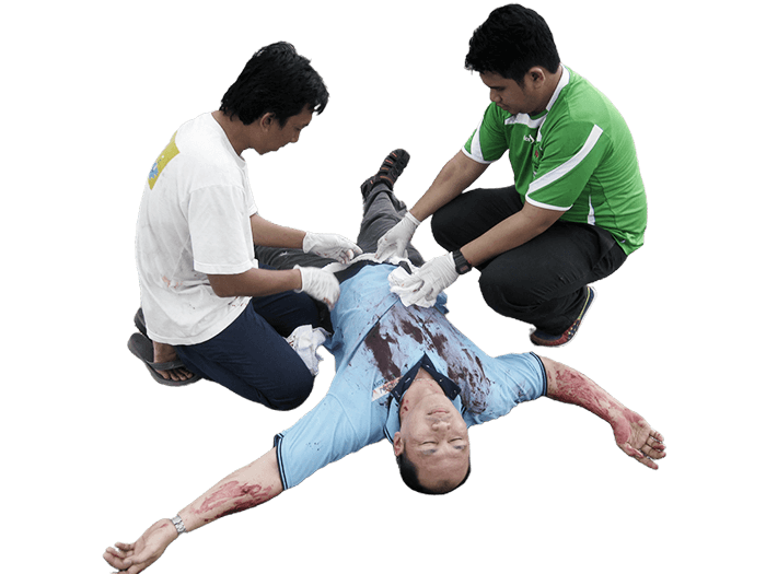 First Aid real life mockdrill training