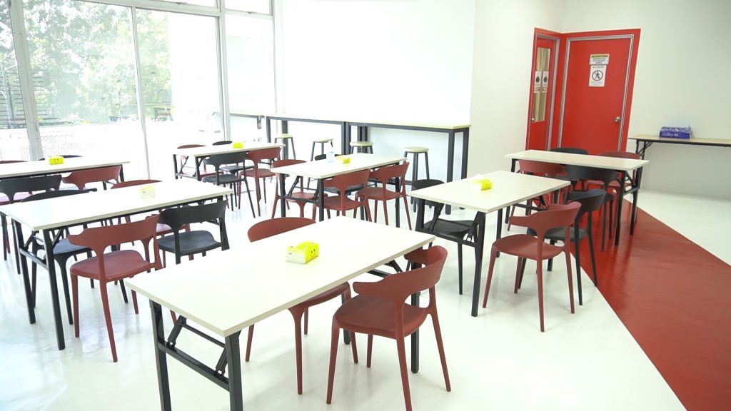Bright lounge and break area at CERT Academy training centre